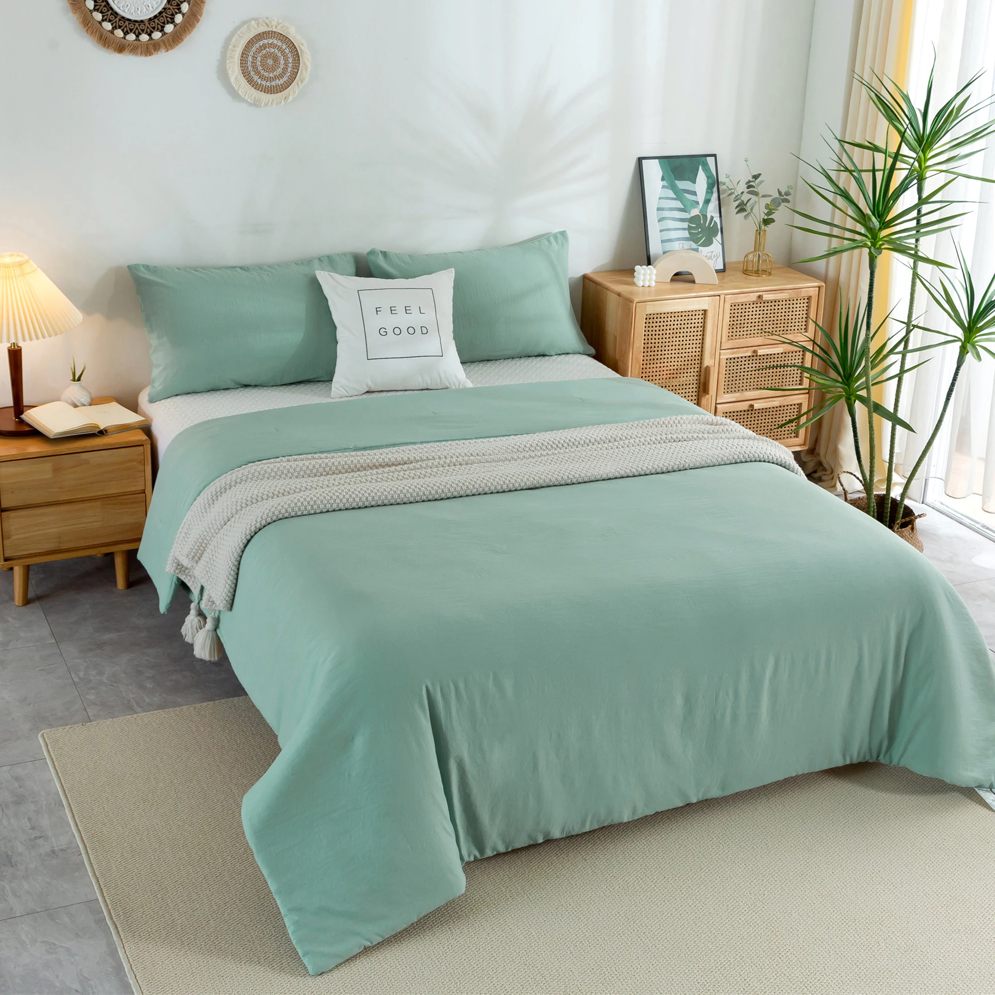 Lightweight Poly Cotton Bedding California King Set Comforter sage Green Duvet Insert All Season Breathable with Pillow Sham
Lightweight Poly Cotton Bedding California King Set Comforter sage Green Duvet Insert All Season Breathable with Pillow Sham