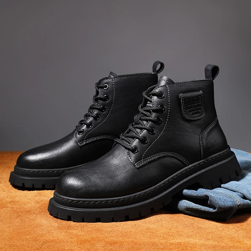 Men Winter boots Comfortable lace up hight top Genuine Leather Men's cotton Shoes Fashion plush Warm Fur Casual Mens ankle Boots
Men Winter boots Comfortable lace up hight top Genuine Leather Men's cotton Shoes Fashion plush Warm Fur Casual Mens ankle Boots