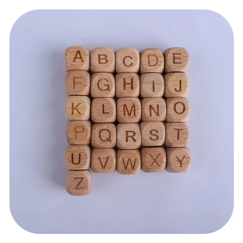 

ABCPICK 50pcs Beech Wooden Alphabet Bead 12MM English Letter Loose Spacer Bead DIY Bracelet Jewelry Making Handmade Accessories