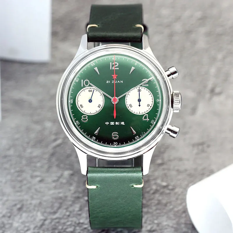 

SEAKOSS Men 1963 Chronograph Mechanical Wristwatch 38mm Sapphire Waterproof Pilot Watches ST1901 Movement With Swan-Neck Clocks