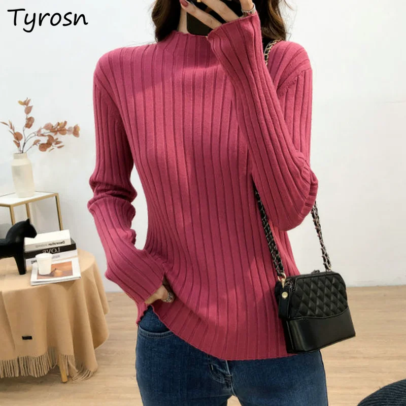 Women Ribbed Sweaters Fashion Slim Solid Tricot Ulzzang Streetwear Mock Neck Elegant Retro Femme S-4XL Sweet Ruffles Clothing
Women Ribbed Sweaters Fashion Slim Solid Tricot Ulzzang Streetwear Mock Neck Elegant Retro Femme S-4XL Sweet Ruffles Clothing