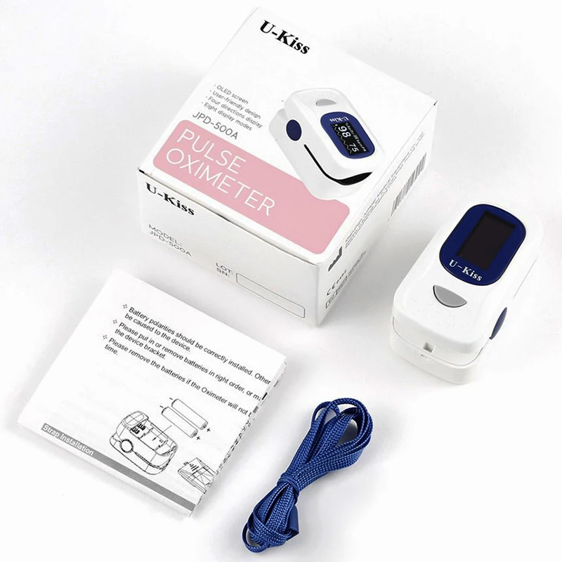 

U-Kiss CMS 500A Deluxe Fingertip Pulse Oximeter Blood Oxygen Saturation Monitor With OLED Screen Batteries And Lanyard