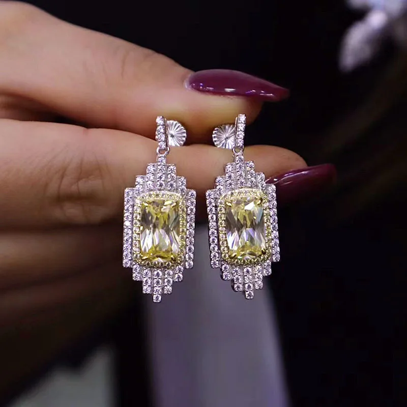 ZOCA Yellow Zirconia Diamond Stud Earrings Bling Solid 925 Sterling Silver Wedding Party Luxury Jewelry Gift
ZOCA Yellow Zirconia Diamond Stud Earrings Bling Solid 925 Sterling Silver Wedding Party Luxury Jewelry Gift