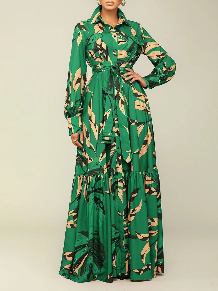 Printed Dresses for Women Long Sleeves High Waist A Line shirt dress Winter Fashion Elegant Causal Loose Hem Maxi Vestidos 2024
Printed Dresses for Women Long Sleeves High Waist A Line shirt dress Winter Fashion Elegant Causal Loose Hem Maxi Vestidos 2024