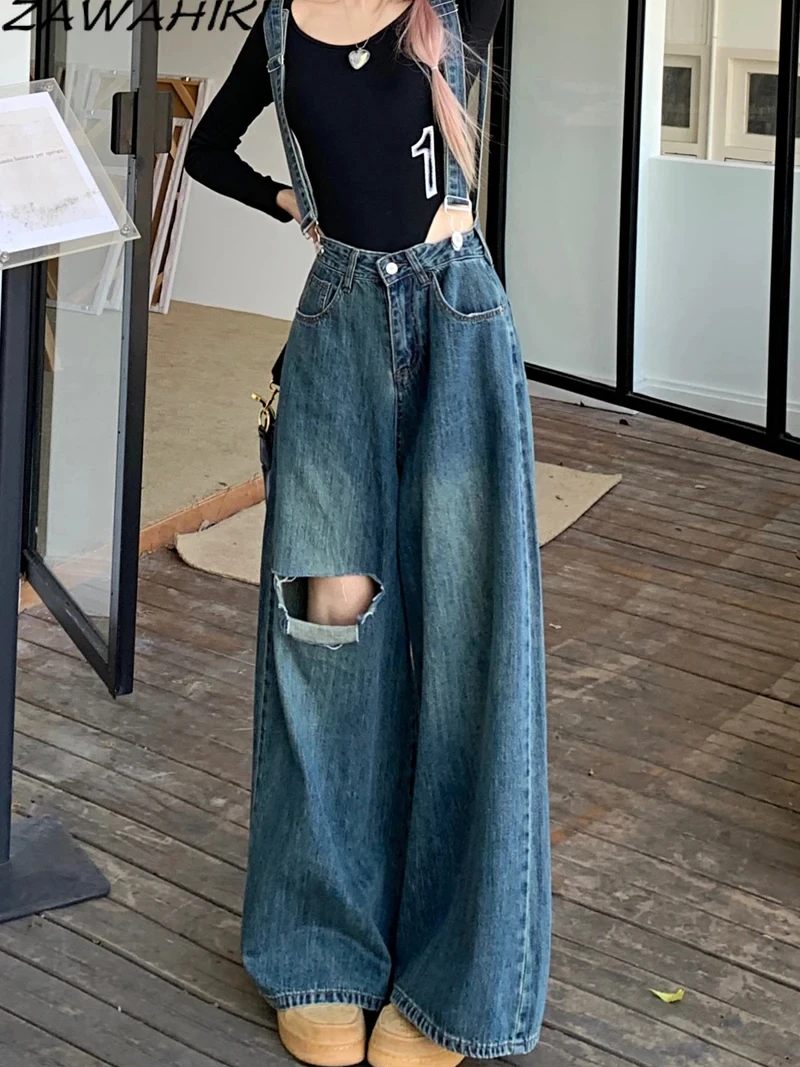 ZAWAHIKI Loose High Waist Casual Solid Color Ripped Jeans Women Summer New Vintage Chic Fashion Wide Leg All Match Denim Pants 
ZAWAHIKI Loose High Waist Casual Solid Color Ripped Jeans Women Summer New Vintage Chic Fashion Wide Leg All Match Denim Pants