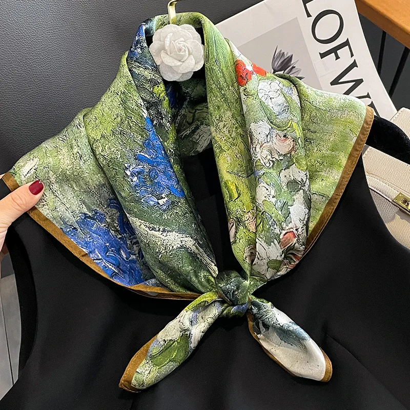Spain Fashion Luxury Square Scarf Women Painting Floral 100% Silk Shawls Lady Wraps Neck Snood Foulard Pashmina Kerchief 70*70Cm
Spain Fashion Luxury Square Scarf Women Painting Floral 100% Silk Shawls Lady Wraps Neck Snood Foulard Pashmina Kerchief 70*70Cm