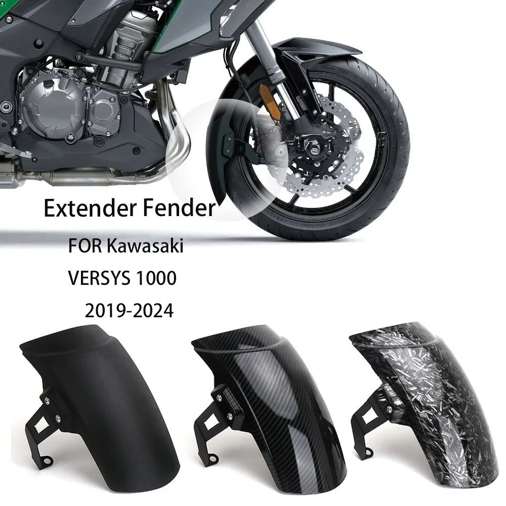 

Front Fender Mudguard For Kawasaki Versys 1000 Versys1000Wheel Cover Tire Hugger Splash Mud Guard Carbon Fiber Grain 2007-2023