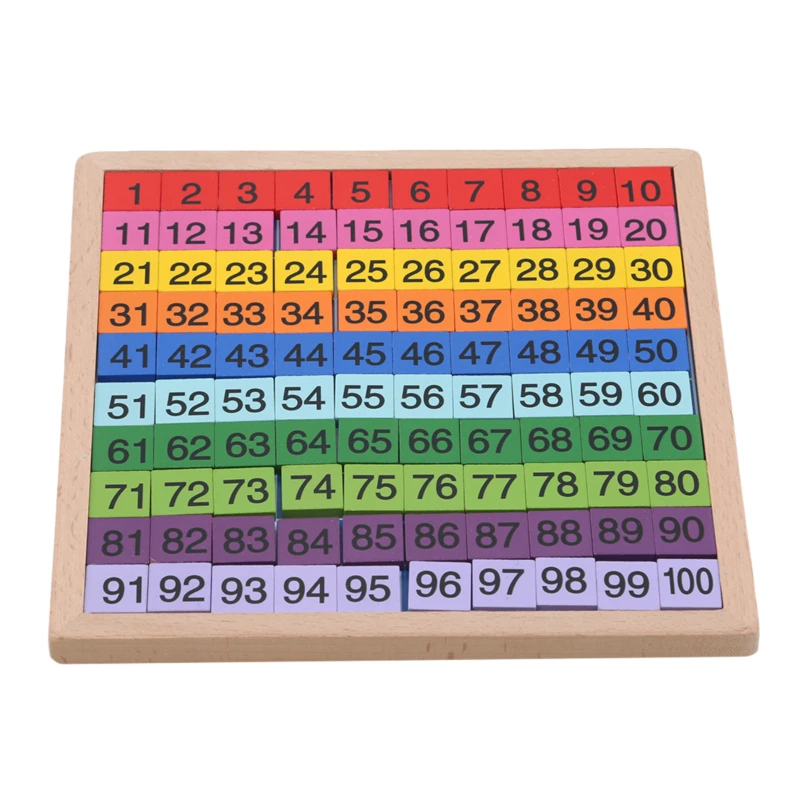 

New Kids Wooden Math Toys Children Colorful Wood Block 1-100 Number Board Match Game Baby Mathematics Learning Educational Toys