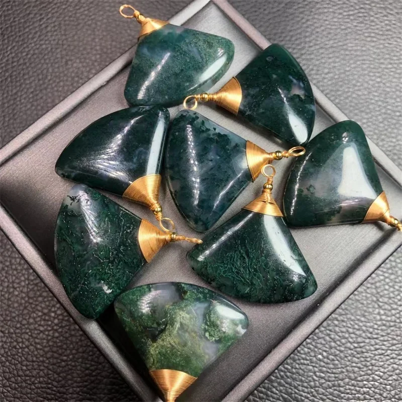 Natural Moss Agate Sector Copper Shaped Fashion DIY Pendant For Women Necklace Jewelry Charm Healing Gift 1PCS
Natural Moss Agate Sector Copper Shaped Fashion DIY Pendant For Women Necklace Jewelry Charm Healing Gift 1PCS