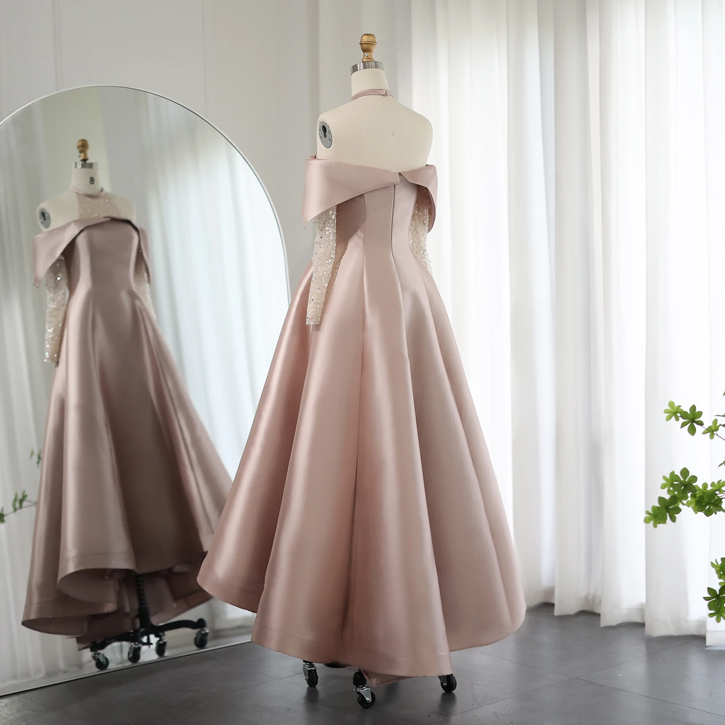 Elegant Khaki Satin High Low Dubai Evening Dress for Wedding Party Halter Arabic Women Midi Formal Guest Gowns 5 Mallzona S096ad7f9dde74fdc8701003ab6445624r Elegant Khaki Satin High Low Dubai Evening Dress for Wedding Party Halter Arabic Women Midi Formal Guest Gowns Mallzona