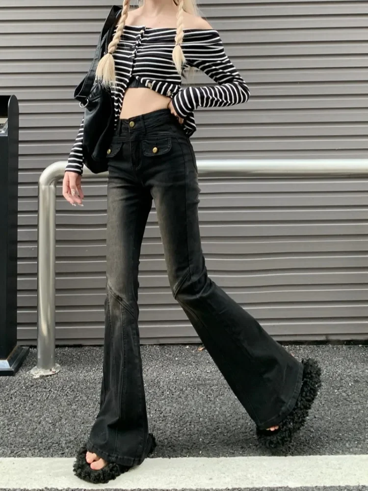 

Women's Bootcut Flare Denin Jeans 2024,High Waisted Black Jean Bell Bottom,Casual Washed Classic Flared Pant korean y2k clothing