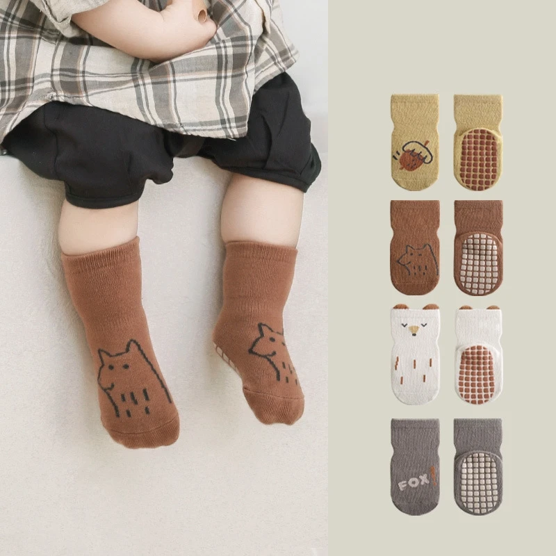 

Мягкие хлопковые носки для маленьких девочек на весну, лето и осень, носки для новорожденных с мультяшным рисунком, обувь для младенцев, носки для маленьких мальчиков, нескользящие носки для пола