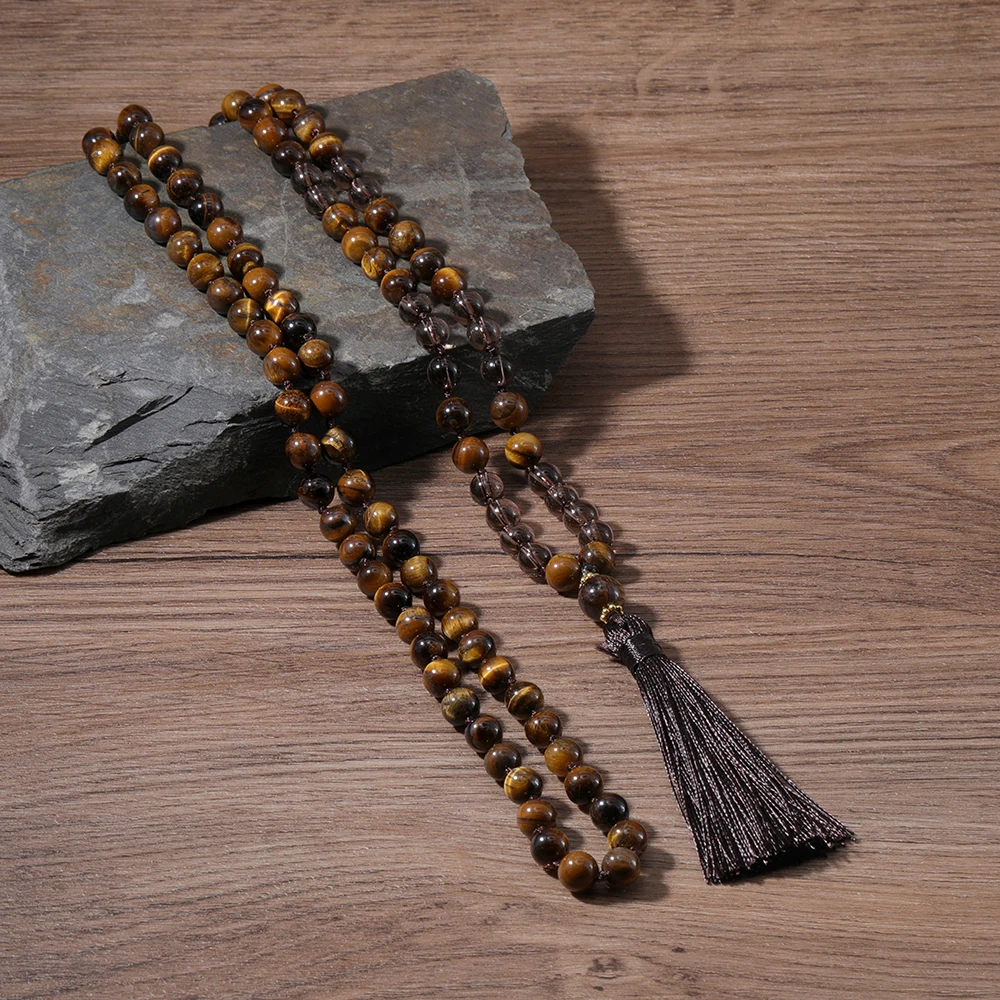 OAIITE Yellow Tiger Eyes Rudraksha 108 Japamala Necklace Men Tea Crystal Yoga Meditation Fringe Necklace Jewelry Women Gift
OAIITE Yellow Tiger Eyes Rudraksha 108 Japamala Necklace Men Tea Crystal Yoga Meditation Fringe Necklace Jewelry Women Gift