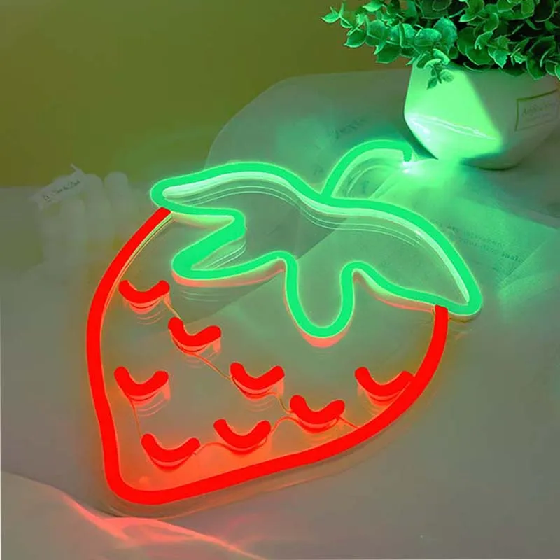 Strawberry Shape Table Light LED Neon Lights Sign Lamp Bedside Lamp Nightlight for Christmas Wedding Birthday Friendship Lamp
Strawberry Shape Table Light LED Neon Lights Sign Lamp Bedside Lamp Nightlight for Christmas Wedding Birthday Friendship Lamp
