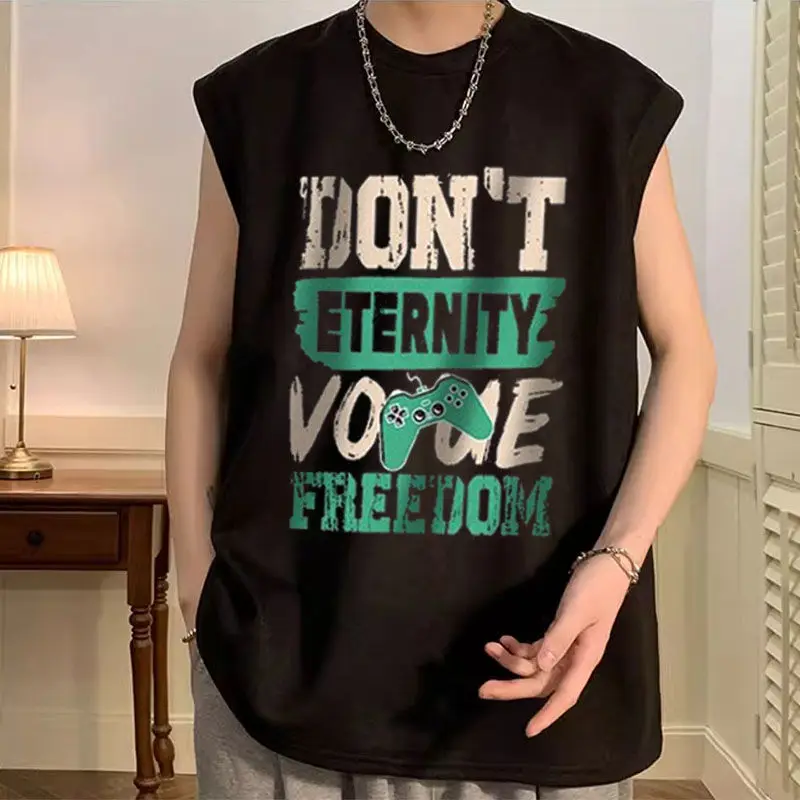 Suede sleeveless vest men's summer ins American loose sports fashion brand trend casual round neck top men clothing y2k tops emo
Suede sleeveless vest men's summer ins American loose sports fashion brand trend casual round neck top men clothing y2k tops emo