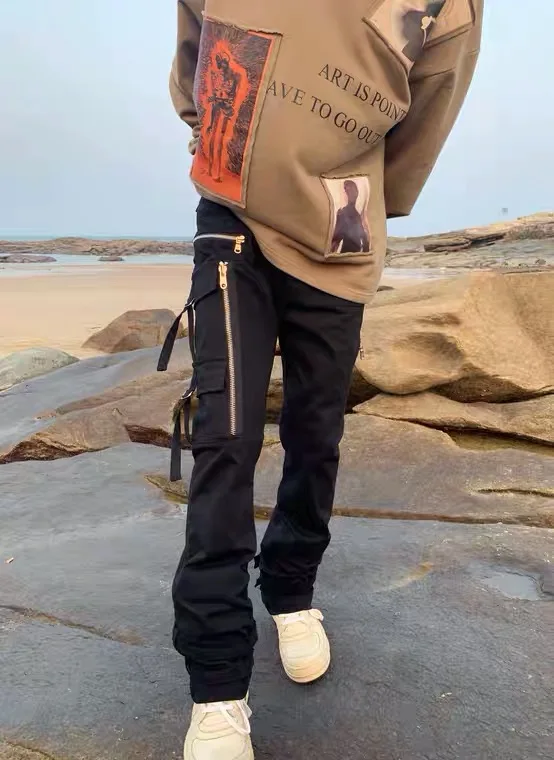 27-46 2022 Men Women's Clothing Original Catwalk Pocket Zipper Straight Pants Trousers Plus Size Costumes
27-46 2022 Men Women's Clothing Original Catwalk Pocket Zipper Straight Pants Trousers Plus Size Costumes