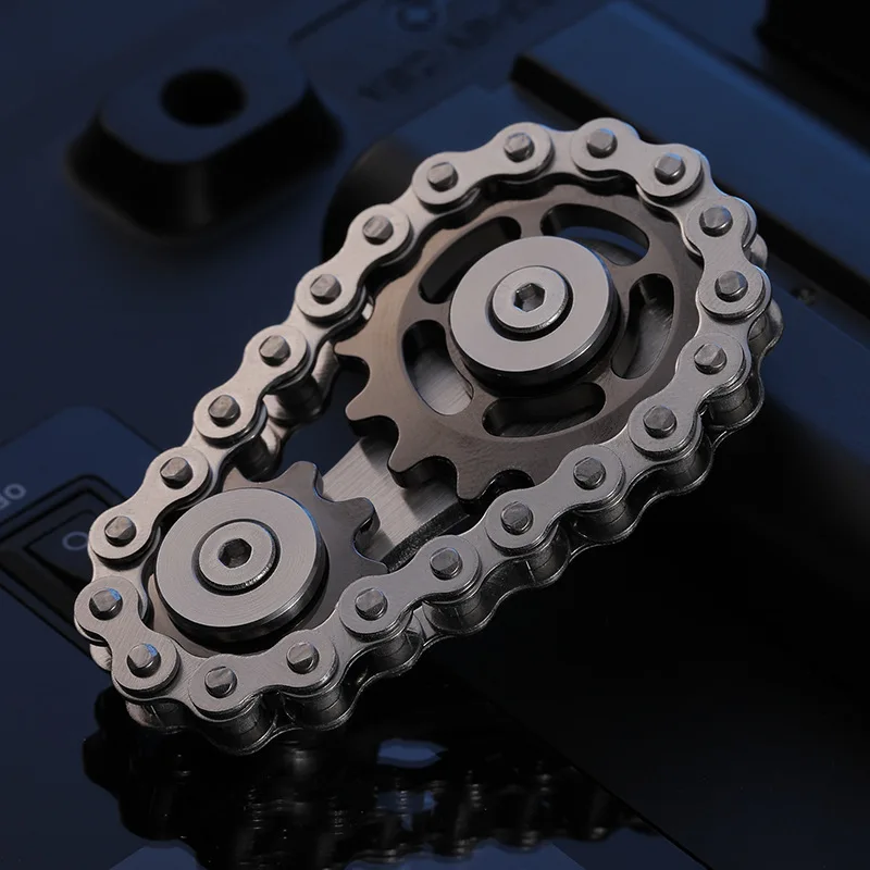 

Fingertip Gyro Chains Flywheel Sprockets EDC Stainless Steel Anxiety Relief Decompression Metal Toy Gear Sprocket Road Spinner