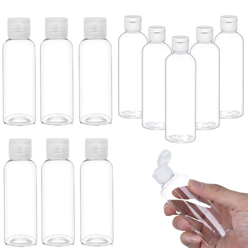 

50 шт., 5-100 мл, пустые пластиковые мини-Бутылочки для шампуня, кондиционера, лосьона
