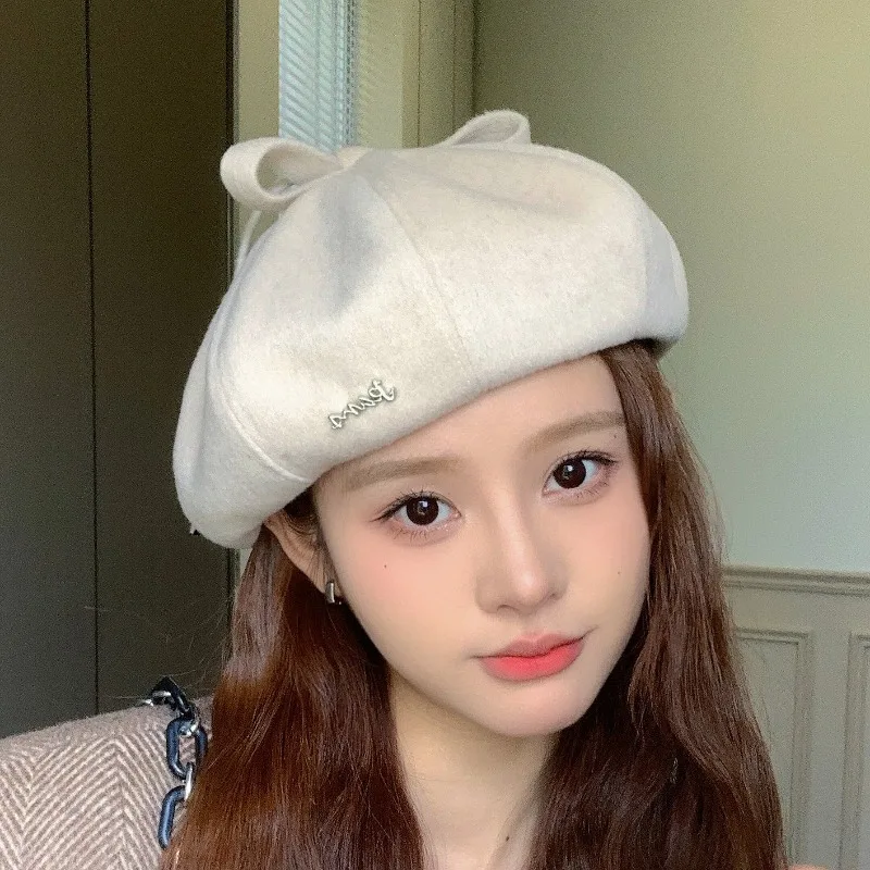 Korean Literary and Retro Beret Women Autumn and Winter Bow Decoration Trend Versatile Painter Hat Woolen Warm Octagonal Cap
Korean Literary and Retro Beret Women Autumn and Winter Bow Decoration Trend Versatile Painter Hat Woolen Warm Octagonal Cap