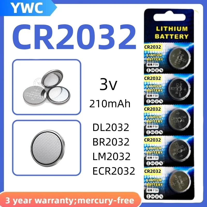 

10-50pcs CR2032 3V Lithium Battery CR 2032 DL2032 ECR2032 Button Coin Cells For Car Remote Control Shavers Motherboards Watch