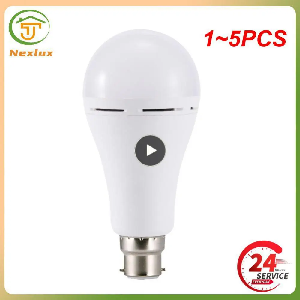 

1~5PCS Emergency Light Bulb E27 B22 7W 9W 12W 15W Rechargeable Battery Lighting Lamp 85-265V Intelligent light energy saving