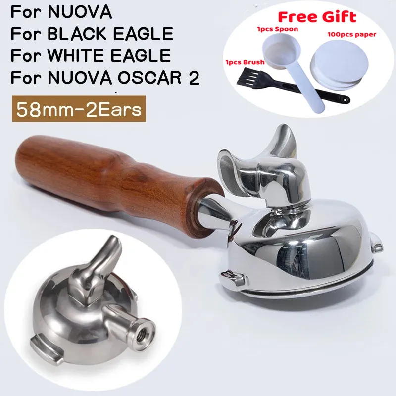 

For NUOVA/BLACK EAGLE/WHITE EAGLE/NUOVA OSCAR 2 Bottomless 58mm Coffee Portafilter Single Double Spout Split Flow Filter Holder