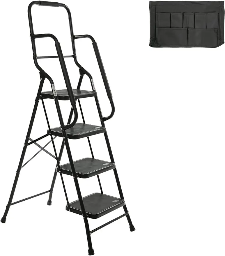 4 step ladder tools Ladder Collapsible portable steel frame detachable kit for home office projects (black) ladder
4 step ladder tools Ladder Collapsible portable steel frame detachable kit for home office projects (black) ladder