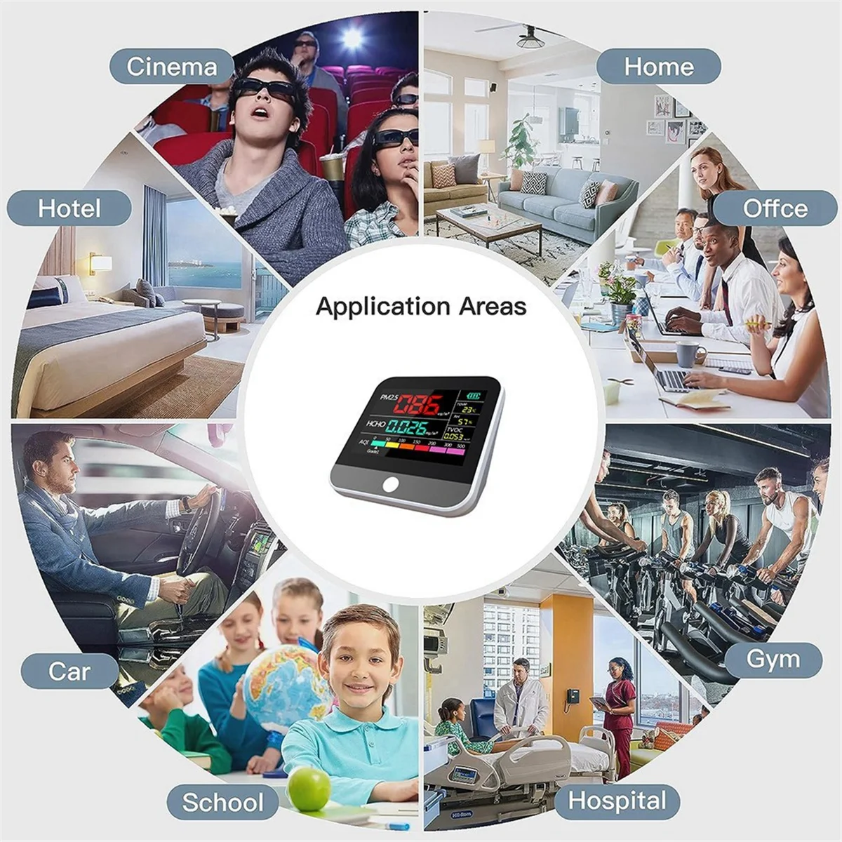 Монитор качества воздуха в помещении, прибор для проверки качества воздуха, PM2.5/PM1 /PM10, формальдегид, TVOC, 8 в 1
Монитор качества воздуха в помещении, прибор для проверки качества воздуха, PM2.5/PM1 /PM10, формальдегид, TVOC, 8 в 1