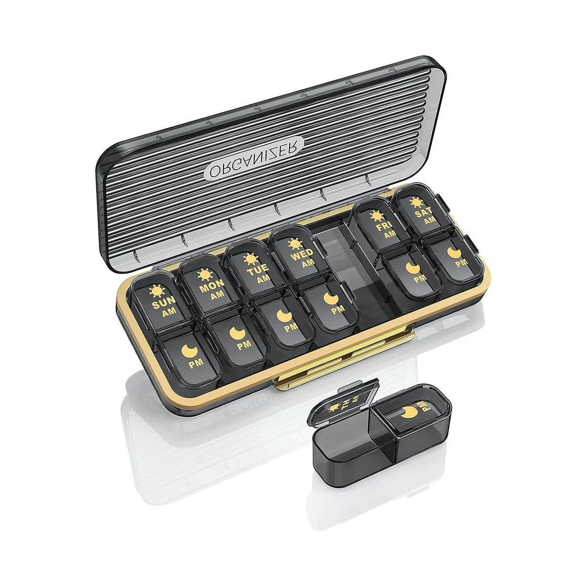 AM/PM Pill Organizer 7 Day, Pill Box 2 Times A Day Weekly Pill Organizer, Portable Daily Medicine Container Case, Black
AM/PM Pill Organizer 7 Day, Pill Box 2 Times A Day Weekly Pill Organizer, Portable Daily Medicine Container Case, Black