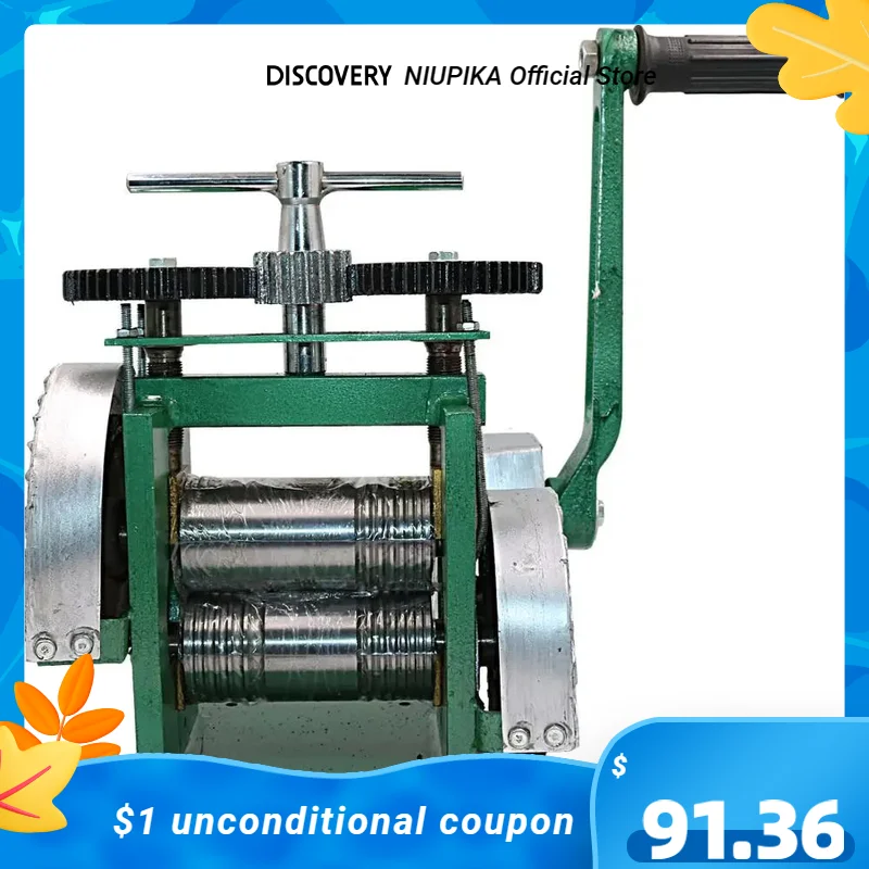 

Manual Rolling Mill Machine Stainless Alloy Assembled Jewelry Metal Wire Reducing Thickness Press Tablett Green DIY Tool