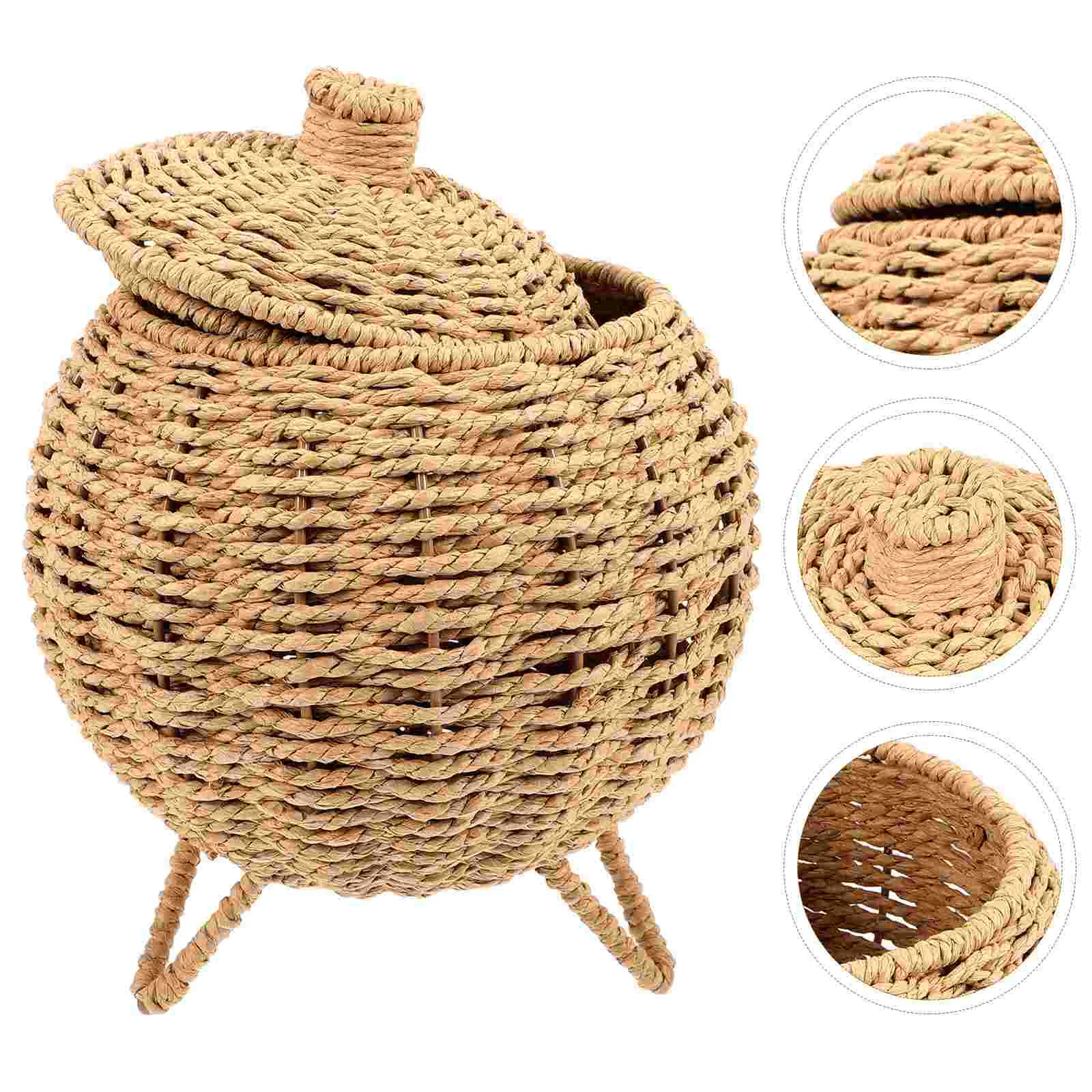 Woven Storage Basket Pumpkin Shaped Wicker Baskets Lid Egg Gather Basket Fruit Vegetable Snack Holder Vintage Sundries Organizer
Woven Storage Basket Pumpkin Shaped Wicker Baskets Lid Egg Gather Basket Fruit Vegetable Snack Holder Vintage Sundries Organizer