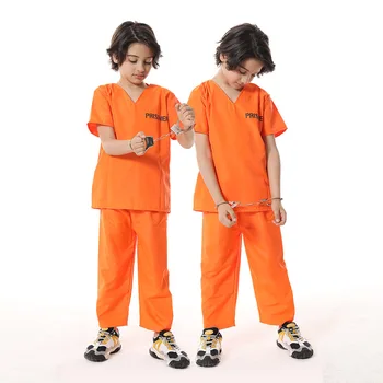 어린이 오렌지 죄수 할로윈 죄수 코스프레 의상, 어린이 죄수 장난감 의상, 3-9 세, 푸림 유니섹스 멋진 드레스
