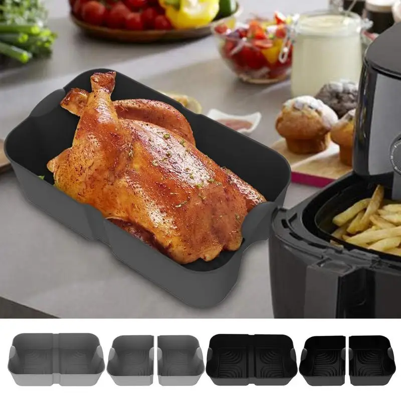 

Silicone Air Fryer Liners Food Safe Non Stick Air Fryer Basket Silicone Basket Pizza Fried Chicken Grill Pan Baking Tray