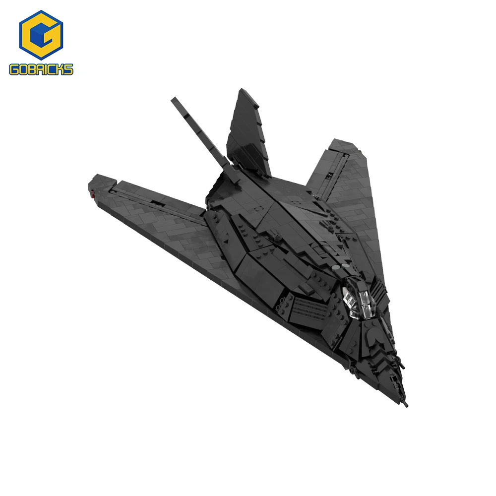 Gobricks MOC Nighthawk Wars Plane Fighter Building Blocks Set Black Battle Aircraft Model Assemble Toys For Kids Birthday Gifts
Gobricks MOC Nighthawk Wars Plane Fighter Building Blocks Set Black Battle Aircraft Model Assemble Toys For Kids Birthday Gifts