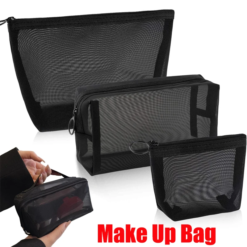 S/M/L Mesh Transparent Cosmetic Bags Small Large Black Makeup Bag Portable Travel Toiletry Organizer Lipstick Storage Pouch Bag
S/M/L Mesh Transparent Cosmetic Bags Small Large Black Makeup Bag Portable Travel Toiletry Organizer Lipstick Storage Pouch Bag