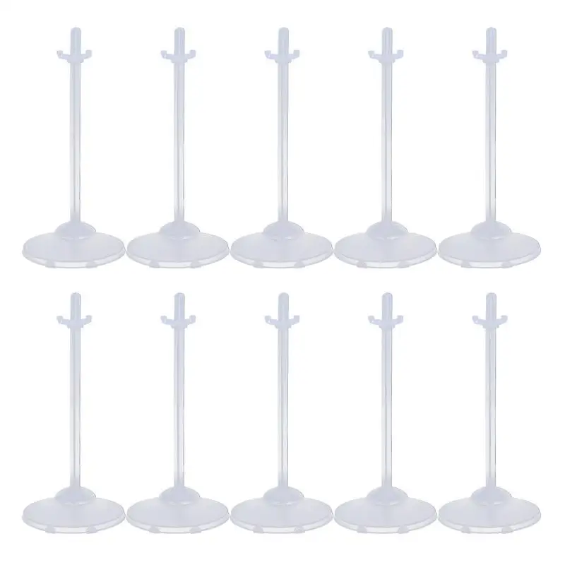 

Ten Pcs/Set Doll Stand White Movable Adjustable Safe Plastic Dollhouse Accessories Toys Display Holder Exquisite Gift For Girls