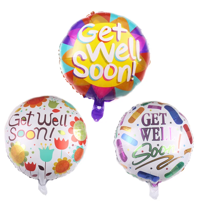 18 inch get well soon balloon hospital blessing decoration aluminum foil balloon floating in the air to visit patient balloon
18 inch get well soon balloon hospital blessing decoration aluminum foil balloon floating in the air to visit patient balloon