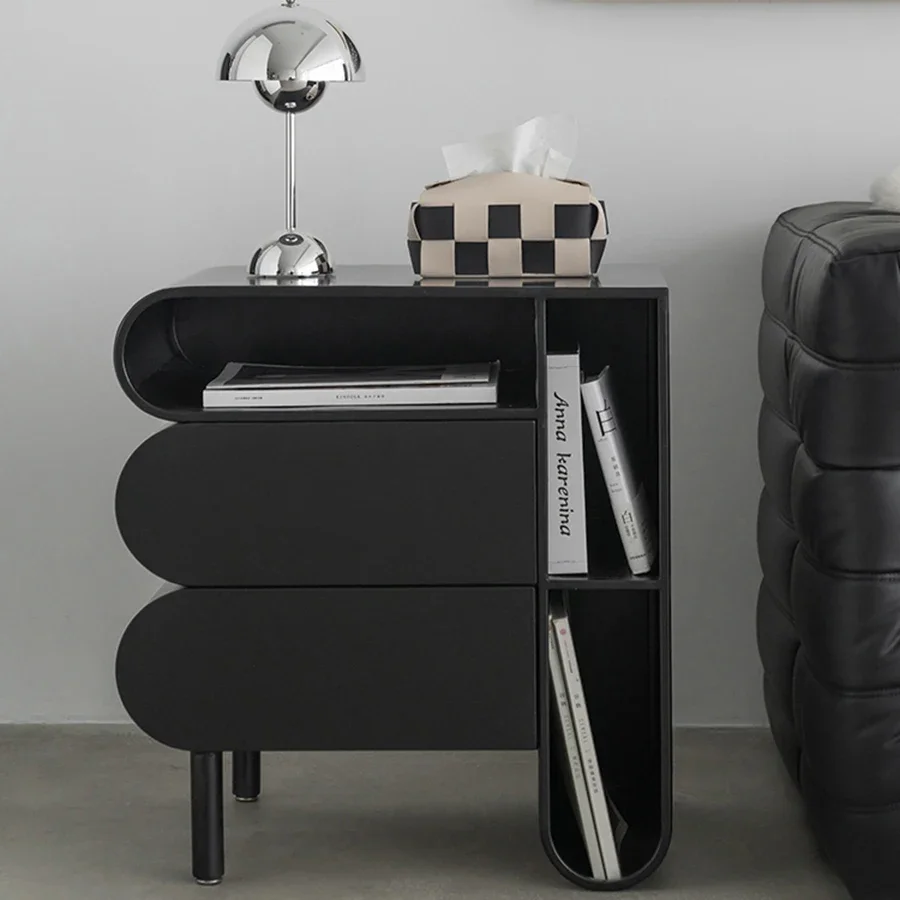 

Черные простые тумбочки, Роскошные итальянские маленькие многофункциональные современные тумбочки, милый мобильный стол, тумба, домашняя мебель