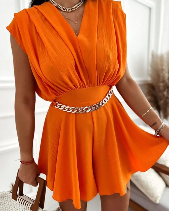 Fashionable Summer V-Neck Casual Chain Jumpsuit Shorts 2024 New Loose Temperament Waist Versatile Jumpsuit Shorts
Fashionable Summer V-Neck Casual Chain Jumpsuit Shorts 2024 New Loose Temperament Waist Versatile Jumpsuit Shorts