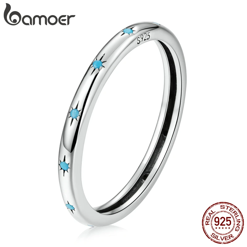 BAMOER 925 Sterling Silver Simple Star Ring Multiple Turquoise Rings for Women Personality Party Style Engagement Jewelry Anillo
BAMOER 925 Sterling Silver Simple Star Ring Multiple Turquoise Rings for Women Personality Party Style Engagement Jewelry Anillo