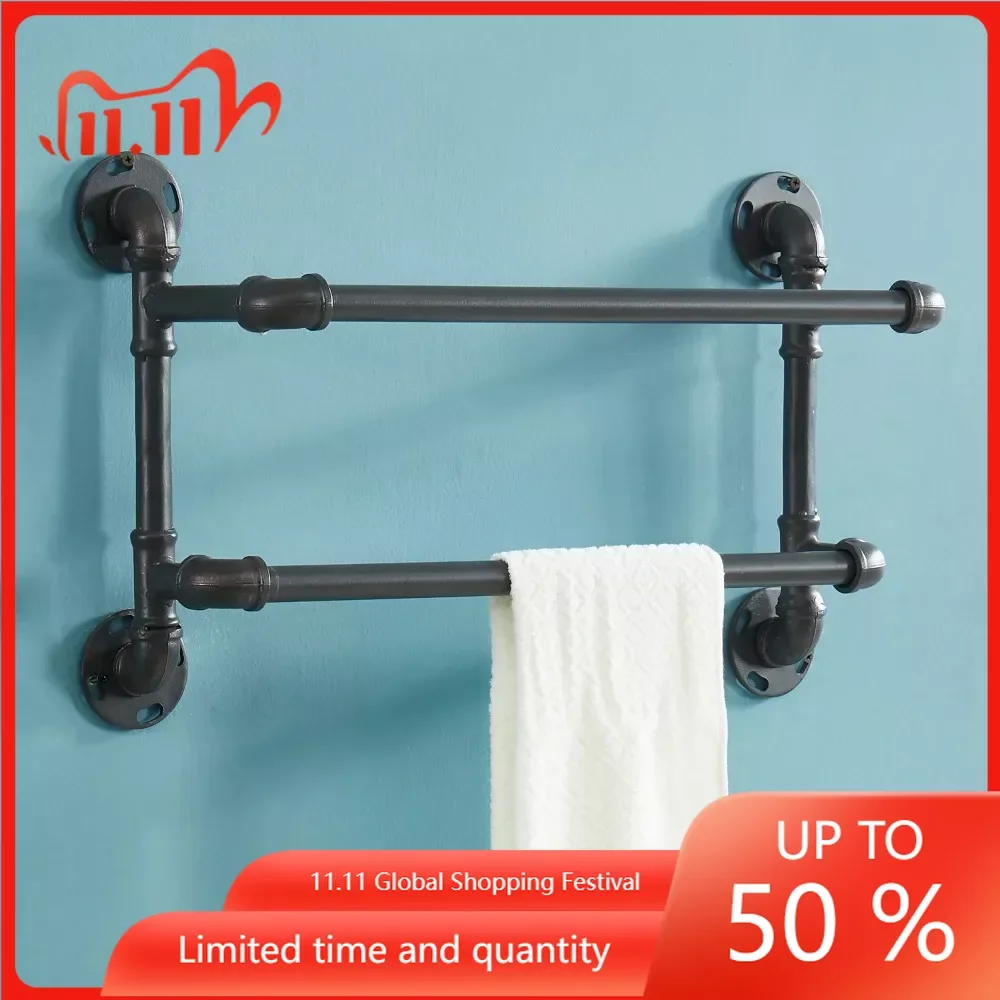 Sand Black Towel Rack Bathroom Shelves Carma Industrial Metal 2-Bar Towel Rack Toilet Accessories Bathroom Shelf Tissue Hanger
Sand Black Towel Rack Bathroom Shelves Carma Industrial Metal 2-Bar Towel Rack Toilet Accessories Bathroom Shelf Tissue Hanger