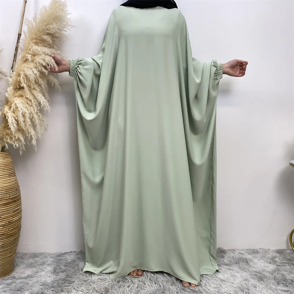 

Modest Abayas Muslim Prayer Batwing Sleeve Loose Maxi Dress Eid Ramadan Dubai Arab Turkey Kaftan Robe Islam Khimar Gown Clothing