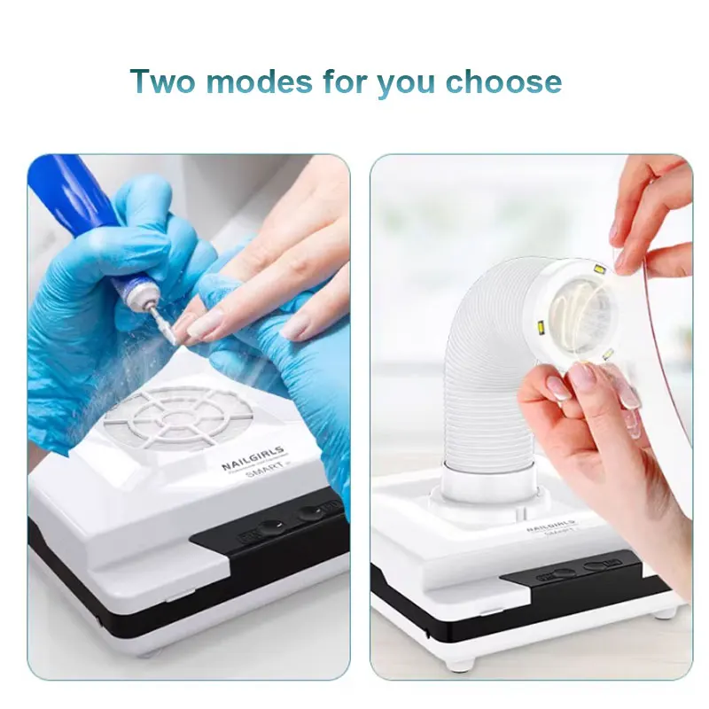 מסיר אבק ציפורניים דו-שימושי בעוצמה של 60W עם עיצוב זווית מתקפלת, מאוורר להסרת אבק ציפורניים וניקוי ציפורניים עם צינור מסיר אבק ציפורניים דו-שימושי בעוצמה של 60W עם עיצוב זווית מתקפלת, מאוורר להסרת אבק ציפורניים וניקוי ציפורניים עם צינור