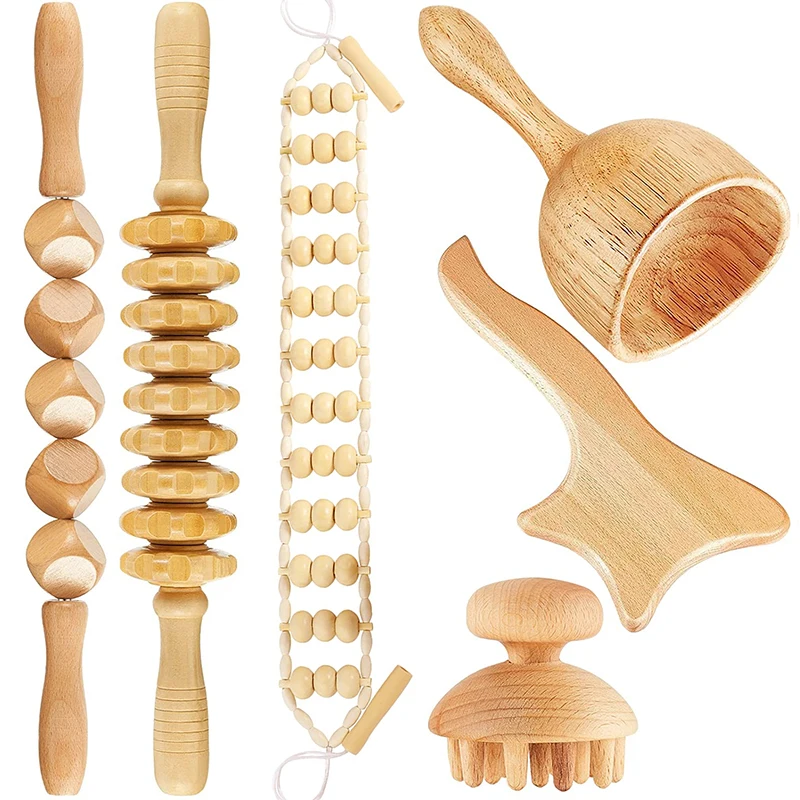

Wood Therapy Massage Set Maderoterapia Kit Lymphatic Drainage Tools for Body Shaping Anti Cellulite Muscle Pain Relief Pro set