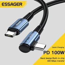 Essager 100W USB C To USB C Cable USB-C PD Fast Charging For iPhone 15 Pro Max iPad MacBook Pro Xiaomi Samsung Huawei P60