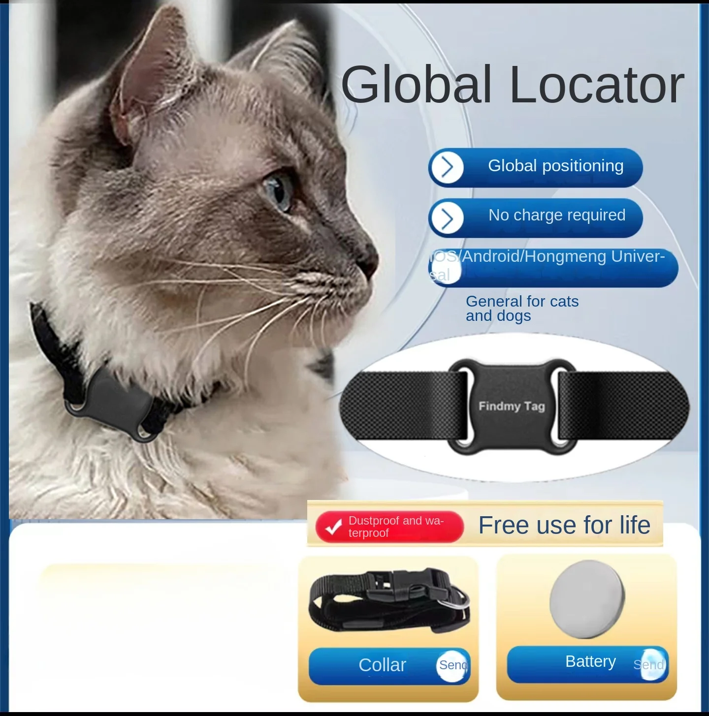 

Ошейник для домашних животных F2, GPS-трекер для кошек и собак, подвесной, с функцией Bluetooth