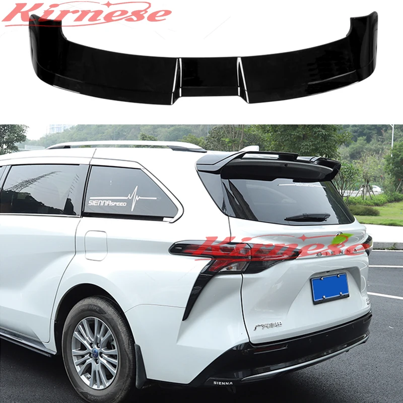 

For 2021 2022 Toyota Sienna Spoiler Sport Rear Car Accessories Car Free Perforated Top Center Wing Trunk Spoiler Top Wings