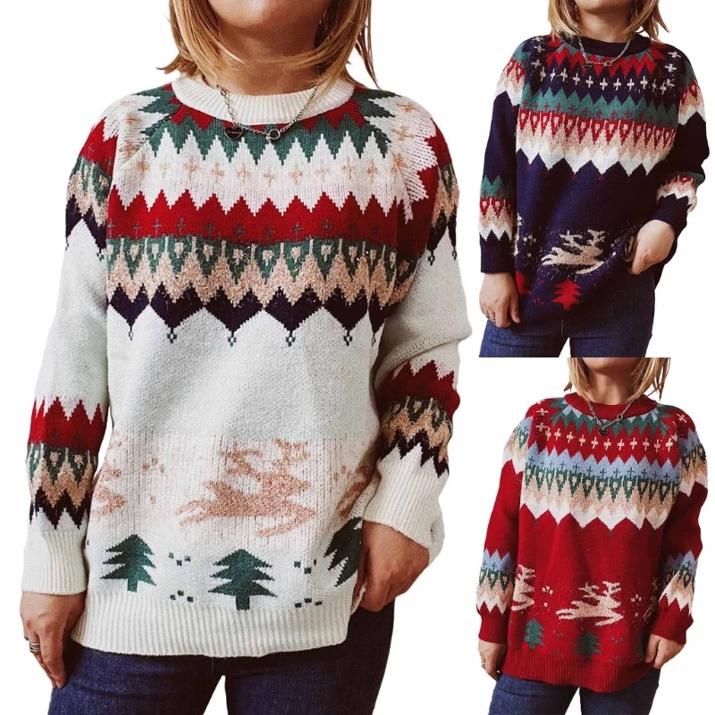 Womens Sweater Christmas Graphics Loose Pullover Sweaters Casual Long Sleeve Round Neck Knit Tops
Womens Sweater Christmas Graphics Loose Pullover Sweaters Casual Long Sleeve Round Neck Knit Tops
