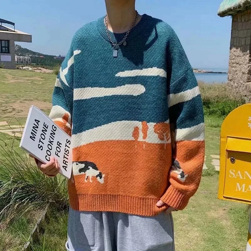Cows Pattern Sweaters Pullover Men Women Knitted Sweater Hip Hop Harajuku Vintage Winter Sweater Casual Knitwear Tops
Cows Pattern Sweaters Pullover Men Women Knitted Sweater Hip Hop Harajuku Vintage Winter Sweater Casual Knitwear Tops