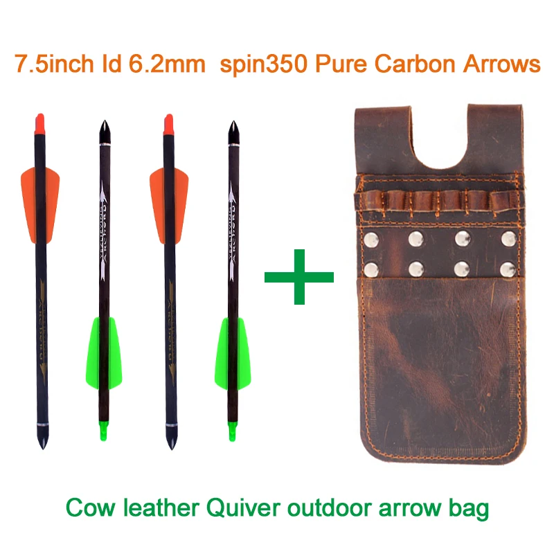 

Pure Carbon Arrows for Archery, Cow Leather Quiver, Outdoor Arrow Bag, Archery Pouches, Archery Cartridges, ID, 6.2mm, Spin350